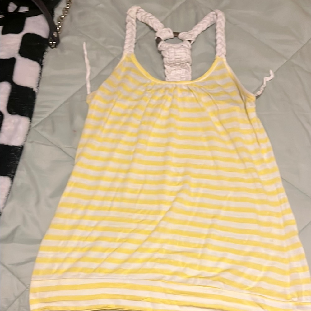 Taboo Yellow and White Striped Camisole